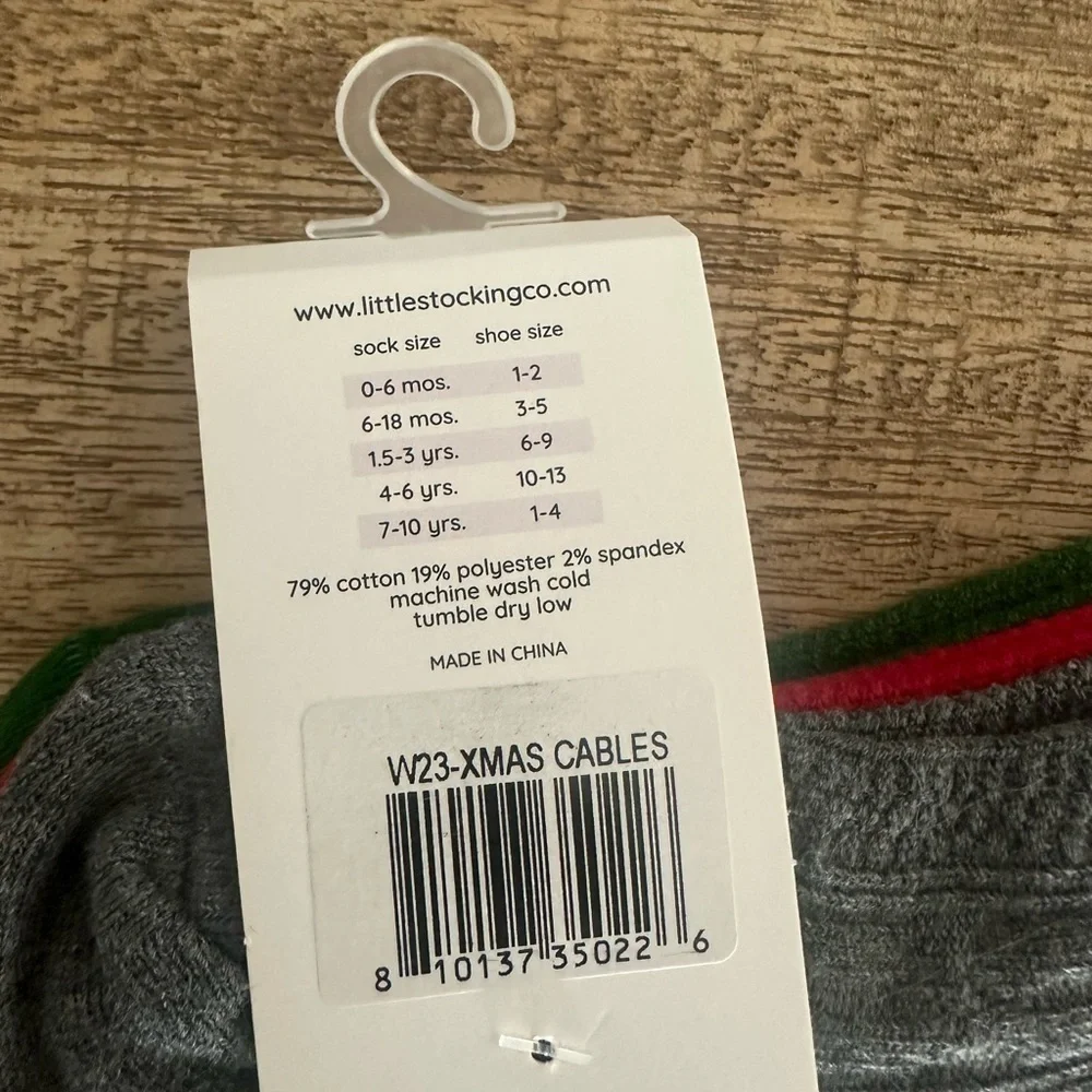 Little Stocking Co. Christmas Cable Knit Knee High Socks | Size 0–6 Months | NWT